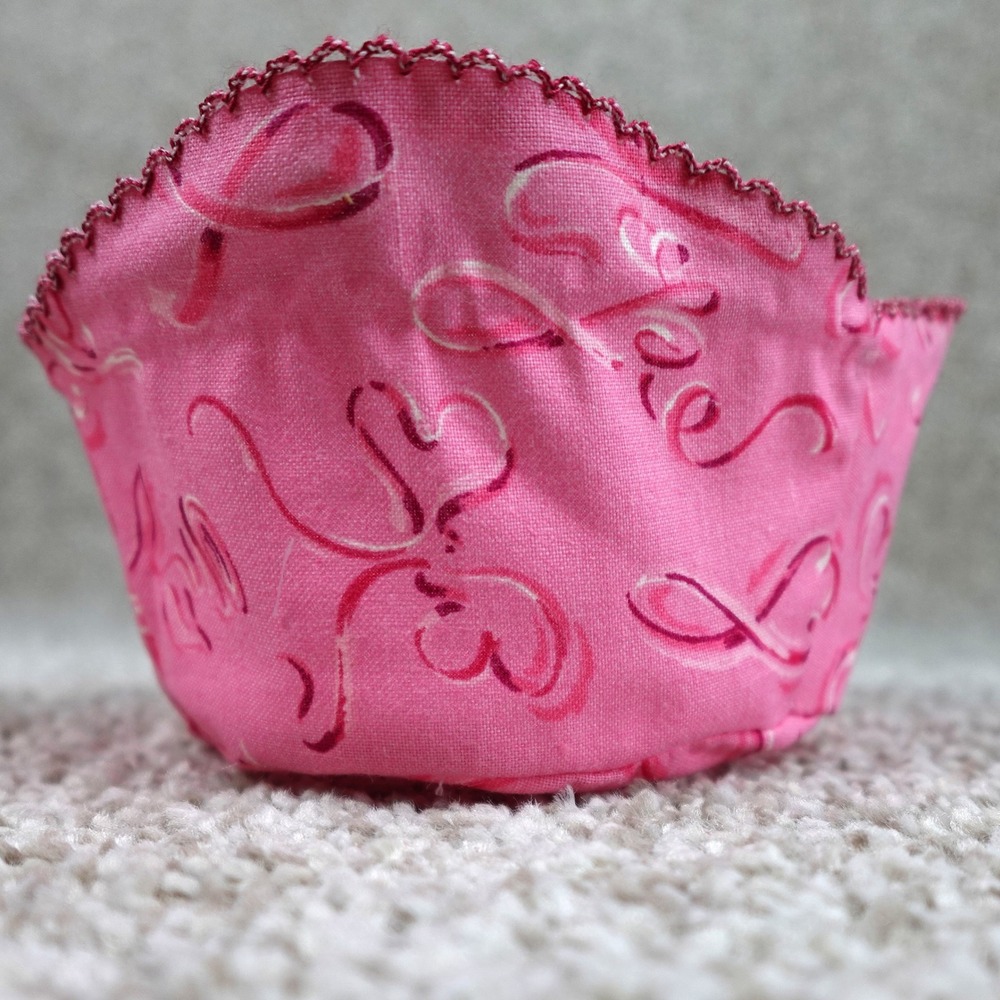 Longaberger 2010 Horizon of Hope Basket Liner Pink Ribbon Heart Fabric Accessory